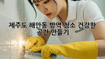 제주도 해안동 방역 청소: 건강한 공간 만들기